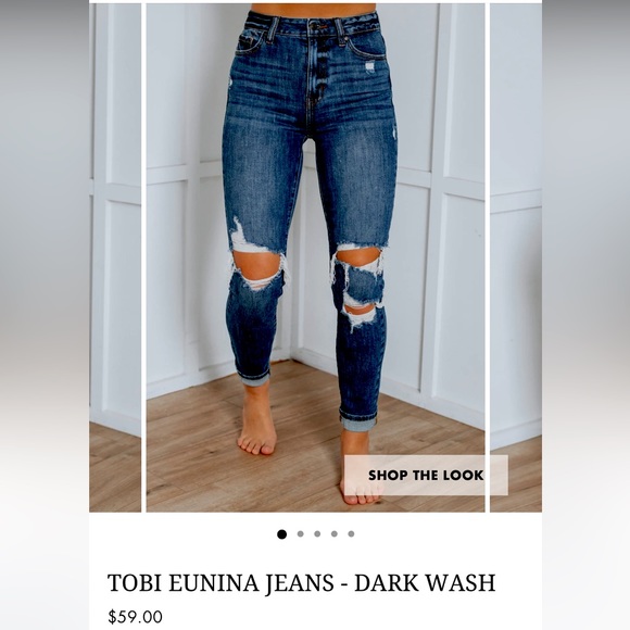 🆕 Tobi High Rise Eunina Mom Jeans - NWT - Picture 1 of 3